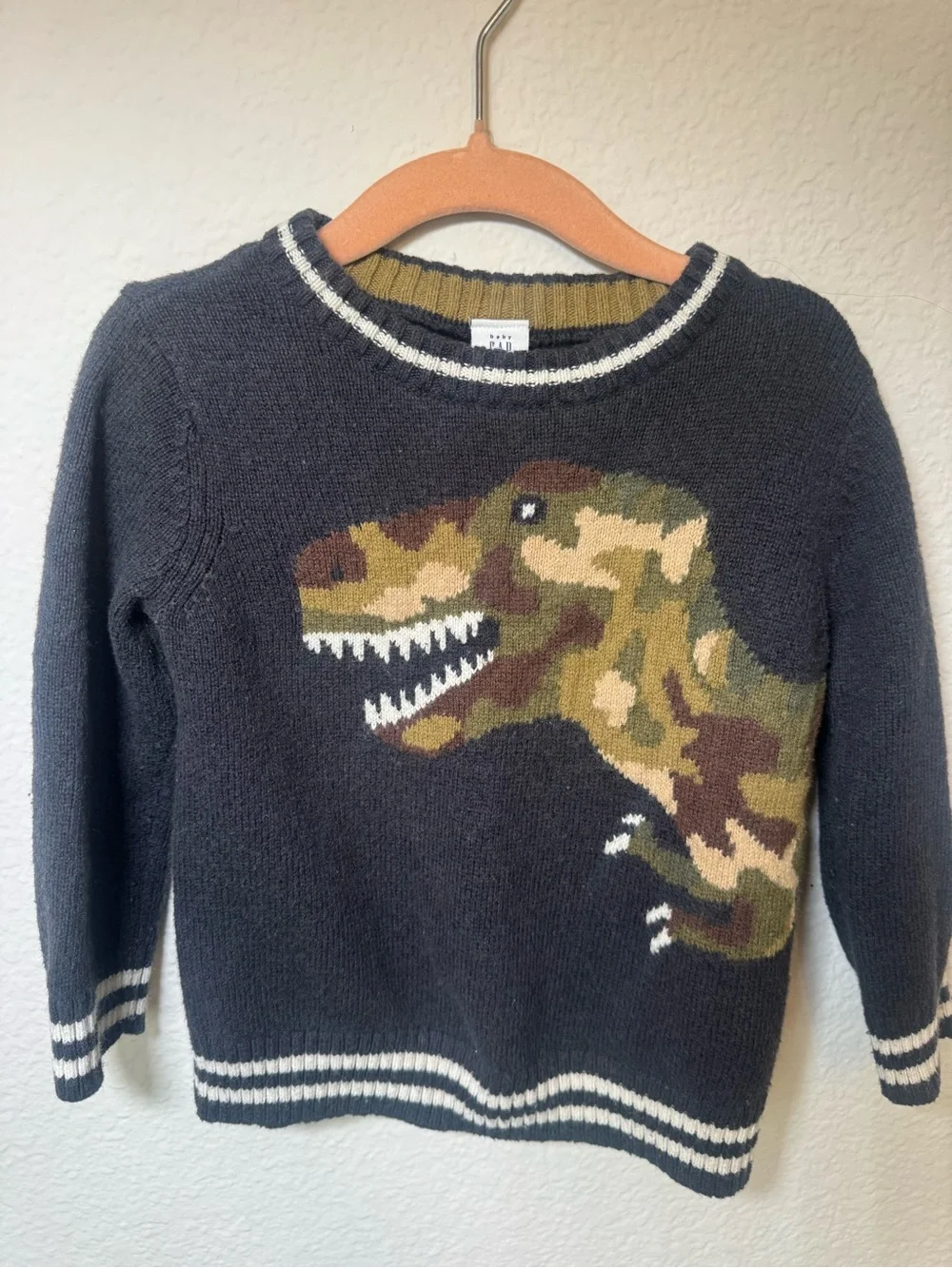 Gap boys Sweater with Camouflage Dinosaur